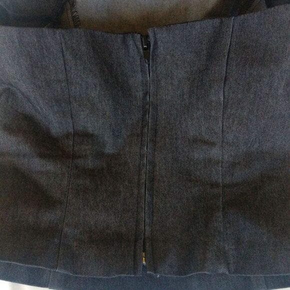 XOXO Denim Jewelled  Neck Halter Top - Picture 6 of 11